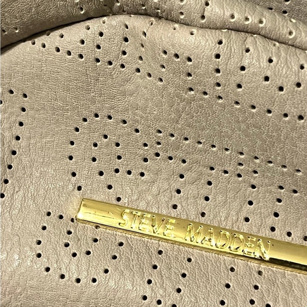Cream Perforated Backpack - Picture 2 of 5